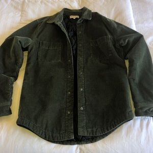 Unisex Corduroy Shacket Lieutenant Green